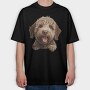 Lagotto Romagnolo Peeking, Tricou Oversize Barbati (Unisex)