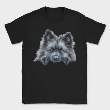 Keeshond Peeking Face, Tricou Barbati (Unisex)