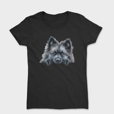 Keeshond Peeking Face, Tricou Femei
