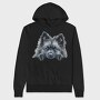 Keeshond Peeking Face, Hanorac Oversize Barbati (Unisex)