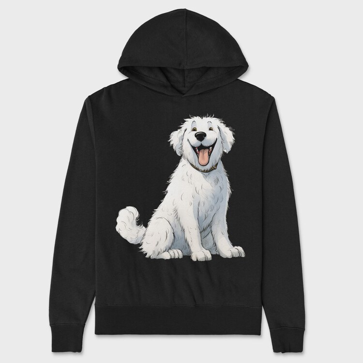 Kuvasz Smiling Face, Hanorac Oversize Barbati (Unisex)