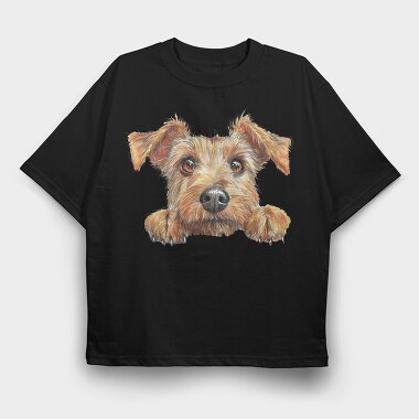 Lakeland Peeking Face, Tricou Oversize Barbati (Unisex)