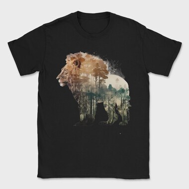 Lion Forest Silhouette, Tricou Barbati (Unisex)