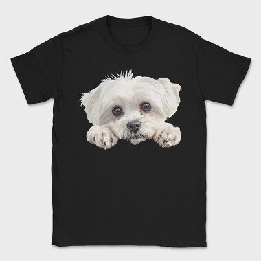 Maltese Peeking Face, Tricou Barbati (Unisex)