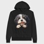 Lowchen Peeking, Hanorac Oversize Barbati (Unisex)