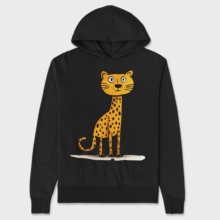 Leopard Standing Up, Hanorac Oversize Barbati (Unisex)