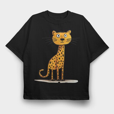 Leopard Standing Up, Tricou Oversize Barbati (Unisex)