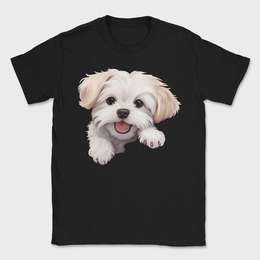 Maltese Peeking, Tricou Barbati (Unisex)