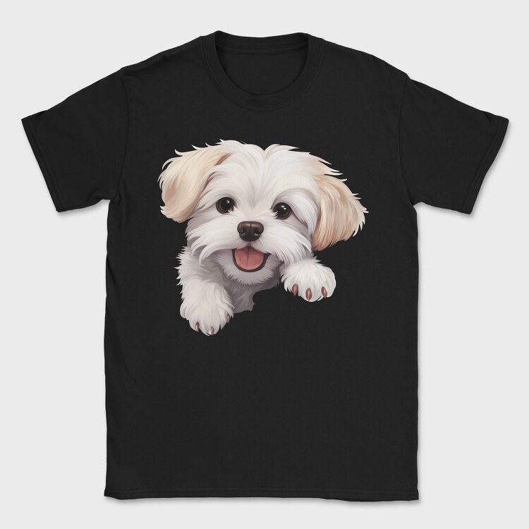 Maltese Peeking, Tricou Barbati (Unisex)