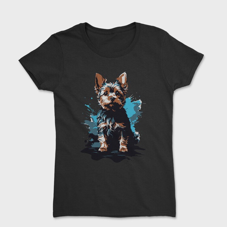 Dog Yorkshire Watercolor, Tricou Femei