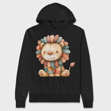 Lion Patchwork Clipart, Hanorac Oversize Barbati (Unisex)