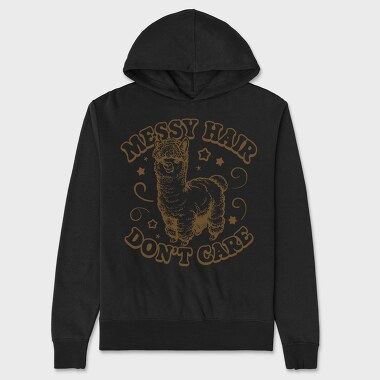 Messy Hair Lama, Hanorac Oversize Barbati (Unisex)