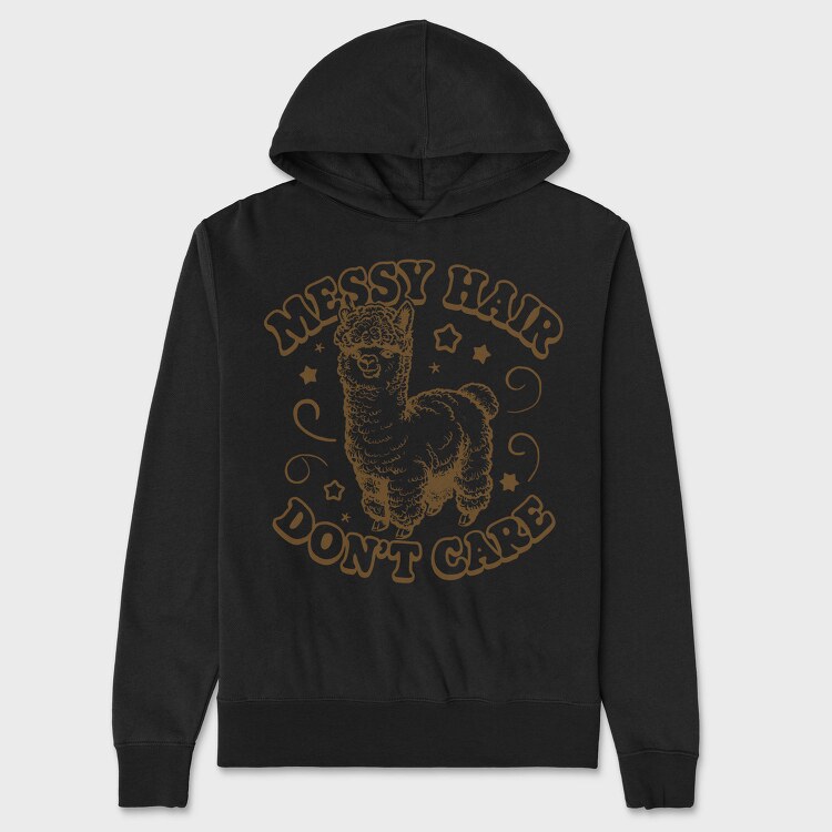 Messy Hair Lama, Hanorac Oversize Barbati (Unisex)