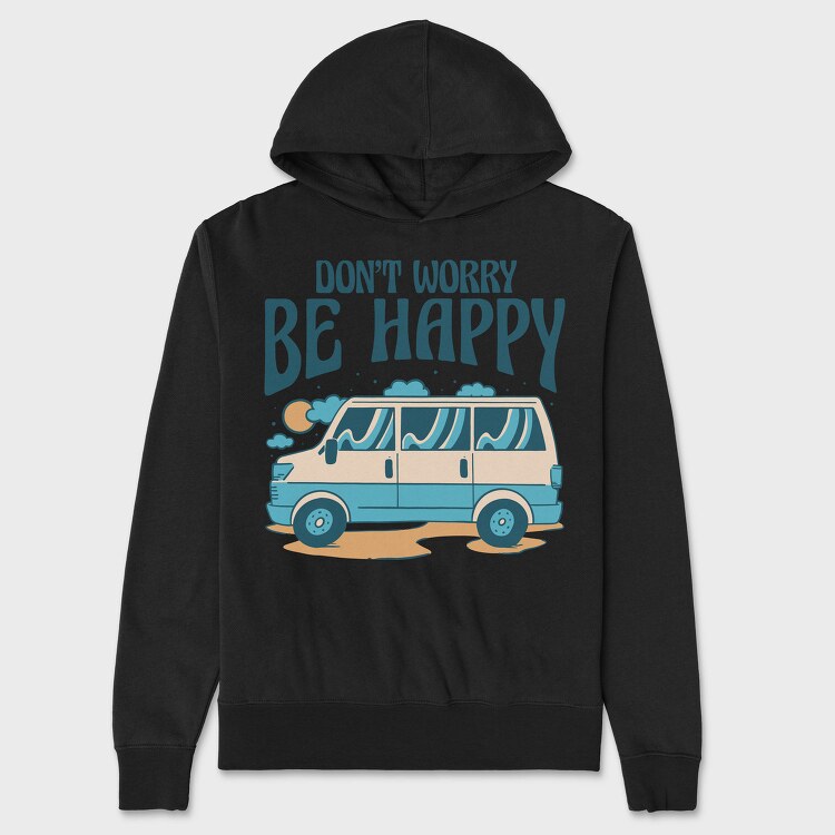 Dont Worry Be Happy, Hanorac Oversize Barbati (Unisex)