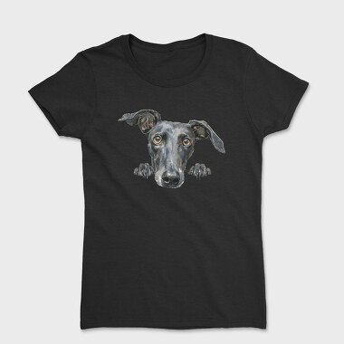 Lurcher Peeking Face, Tricou Femei