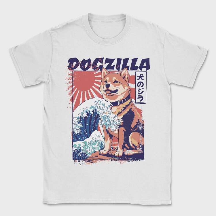 Dogzilla Retro Japanese, Tricou Barbati (Unisex)