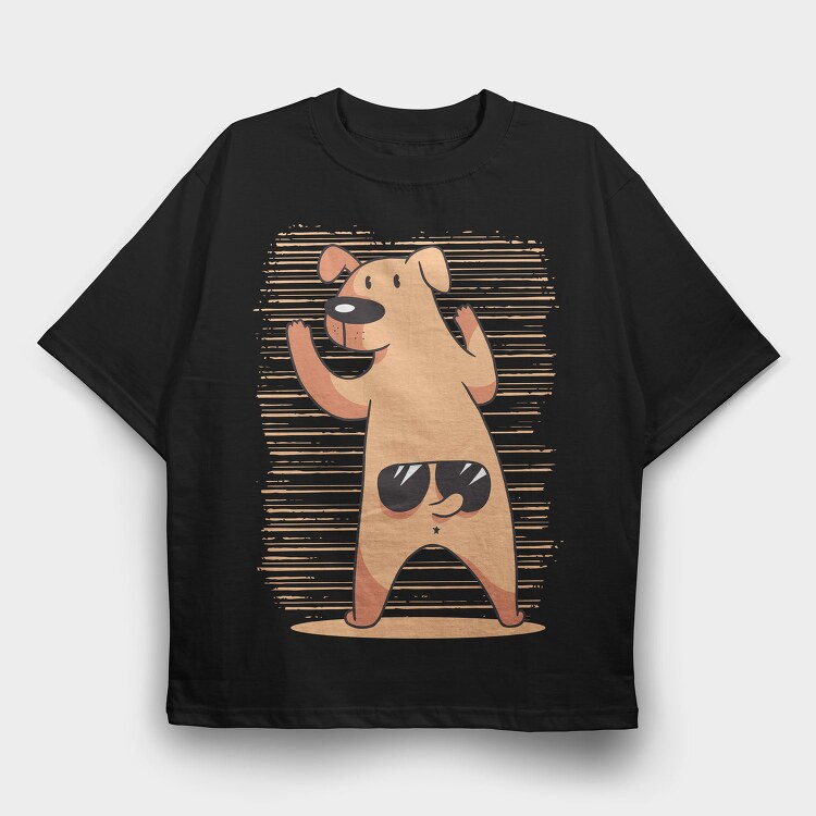 Dog Tail Glasses, Tricou Oversize Barbati (Unisex)