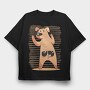 Dog Tail Glasses, Tricou Oversize Barbati (Unisex)