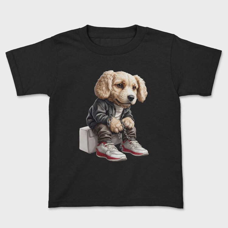 Dog Sitting Clotesh Chains, Tricou Copii