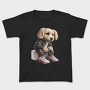 Dog Sitting Clotesh Chains, Tricou Copii