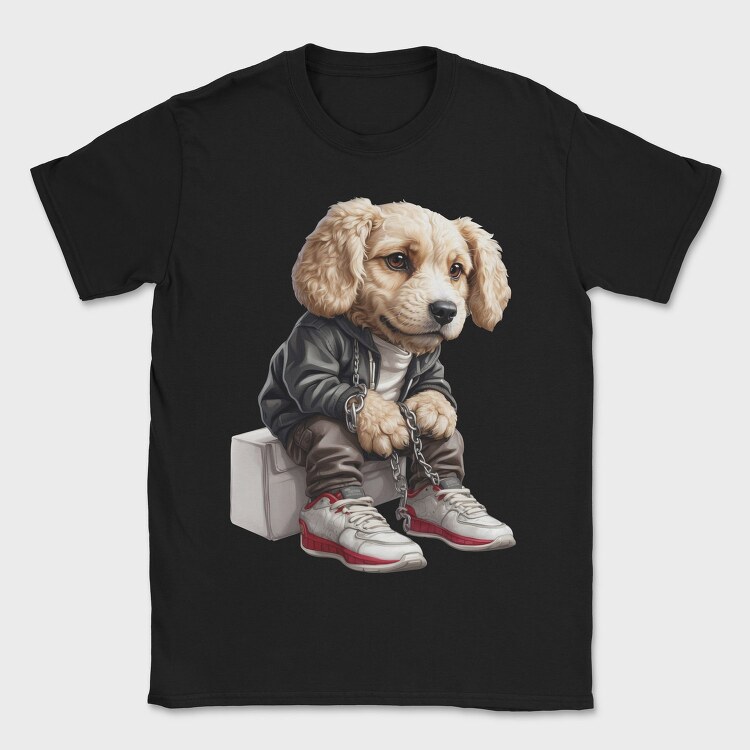 Dog Sitting Clotesh Chains, Tricou Barbati (Unisex)