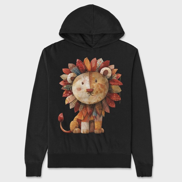 Lion Patchwork, Hanorac Oversize Barbati (Unisex)