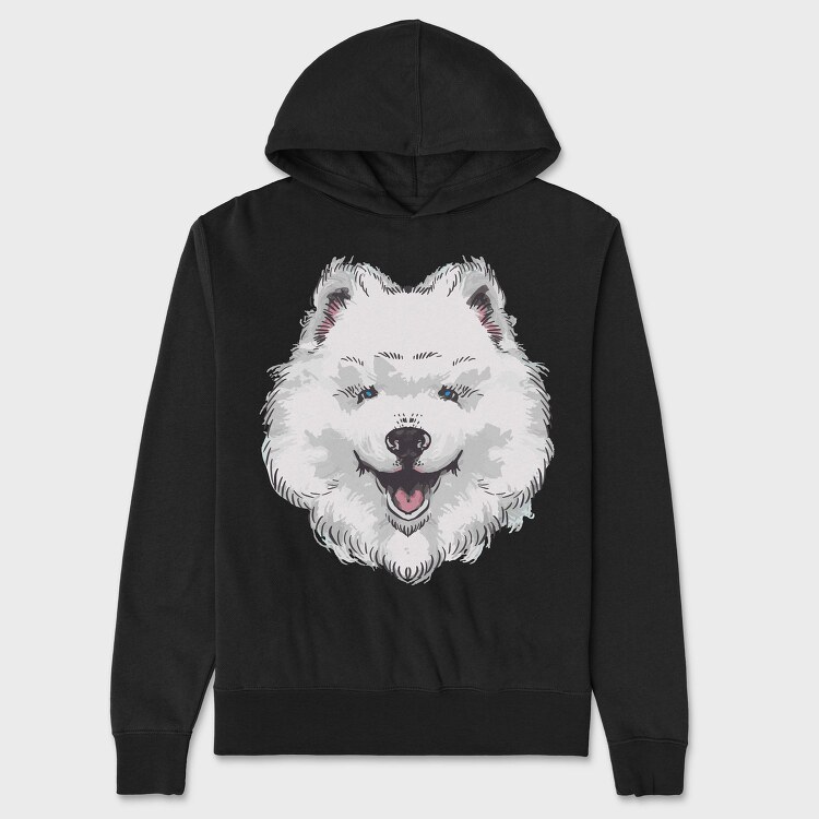 Dog Samoyed, Hanorac Oversize Barbati (Unisex)