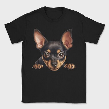Miniature Pinscher Peek, Tricou Barbati (Unisex)