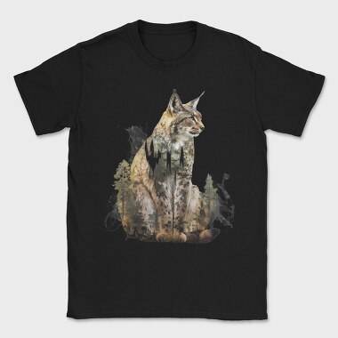 Lynx Forest Silhouette, Tricou Barbati (Unisex)