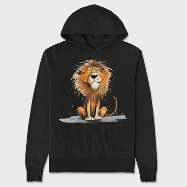 Lion Sitting Around, Hanorac Oversize Barbati (Unisex)