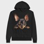 Miniature Pinscher Peek, Hanorac Oversize Barbati (Unisex)
