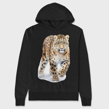 Leopard Walking Pose, Hanorac Oversize Barbati (Unisex)