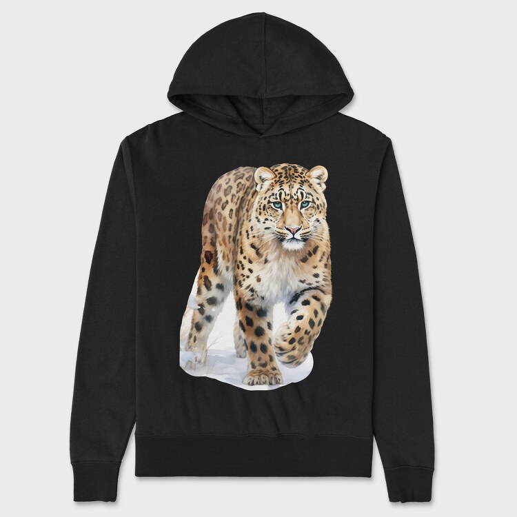 Leopard Walking Pose, Hanorac Oversize Barbati (Unisex)