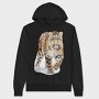 Leopard Walking Pose, Hanorac Oversize Barbati (Unisex)