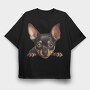 Miniature Pinscher Peek, Tricou Oversize Barbati (Unisex)