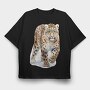 Leopard Walking Pose, Tricou Oversize Barbati (Unisex)
