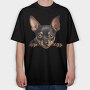 Miniature Pinscher Peek, Tricou Oversize Barbati (Unisex)
