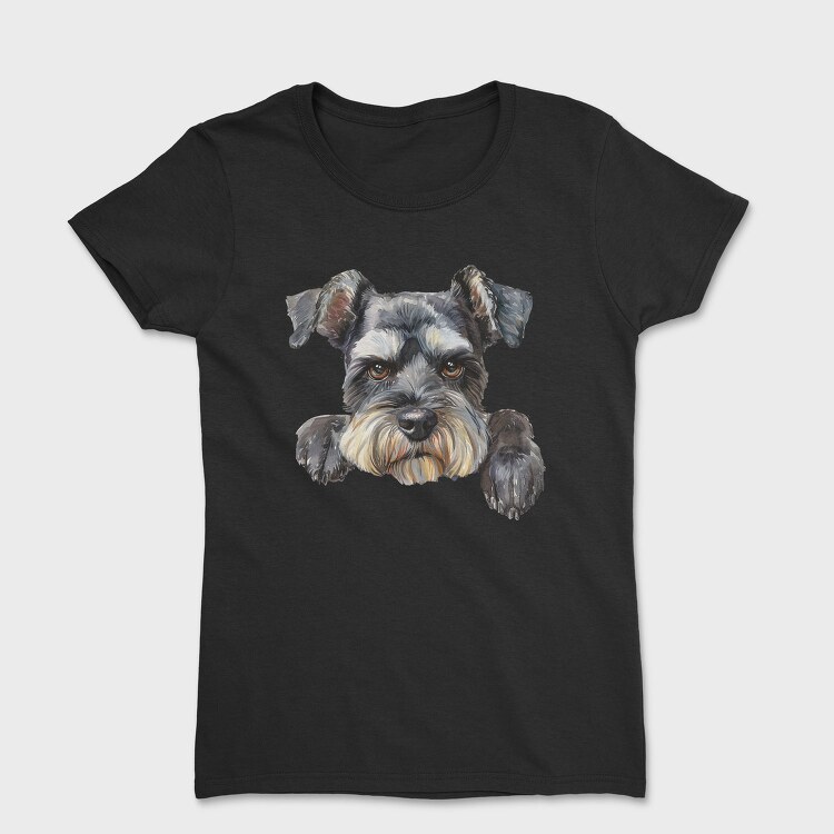 Miniature Schnauzer Face, Tricou Femei