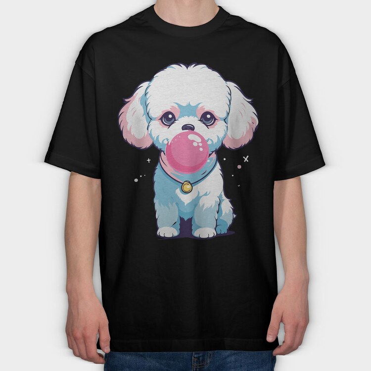 Dog Bubblegum, Tricou Oversize Barbati (Unisex)