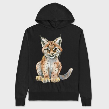 Lynx Sitting Face, Hanorac Oversize Barbati (Unisex)