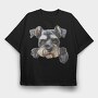 Miniature Schnauzer Face, Tricou Oversize Barbati (Unisex)