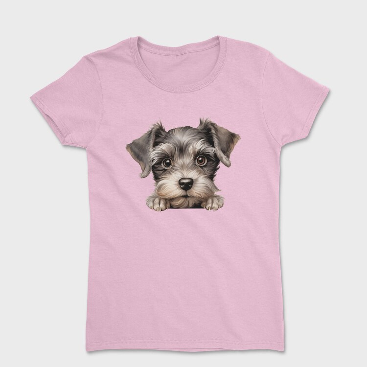 Miniature Schnauzer Peeking, Tricou Femei