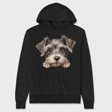Miniature Schnauzer Peeking, Hanorac Oversize Barbati (Unisex)