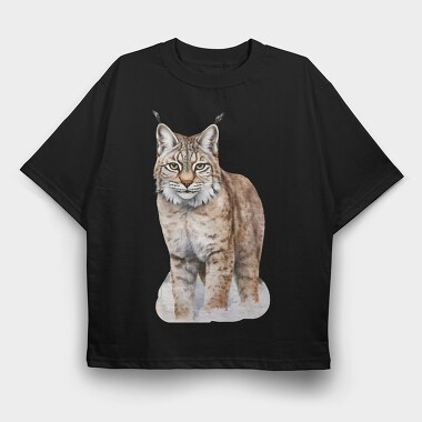 Lynx Stalking Pose, Tricou Oversize Barbati (Unisex)