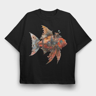 Mechanical Fish 07, Tricou Oversize Barbati (Unisex)