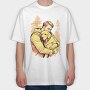 Dog and Man Hug, Tricou Oversize Barbati (Unisex)