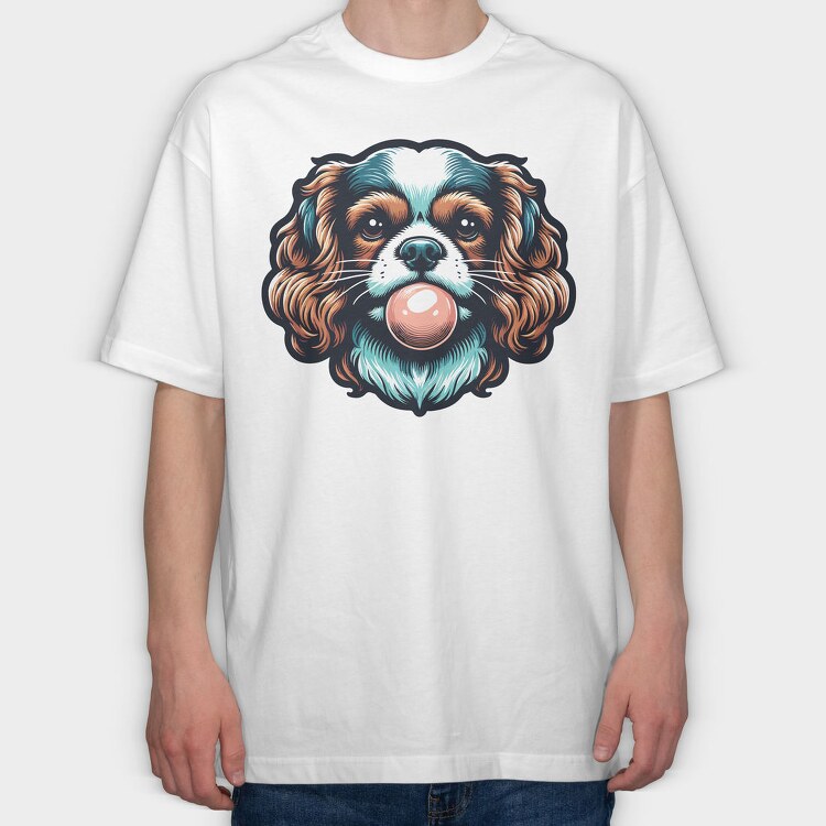 Dog Bubblegum 2, Tricou Oversize Barbati (Unisex)