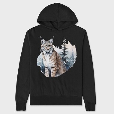 Lynx Winter Forest, Hanorac Oversize Barbati (Unisex)