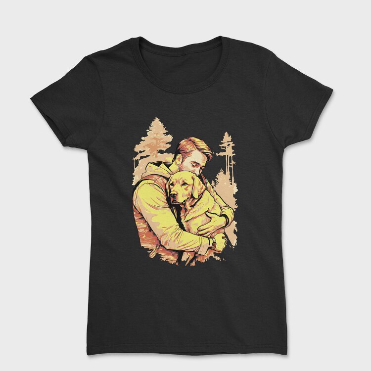 Dog and Man Hug, Tricou Femei