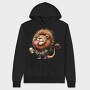 Lion Drinking Coffee, Hanorac Oversize Barbati (Unisex)